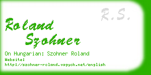 roland szohner business card